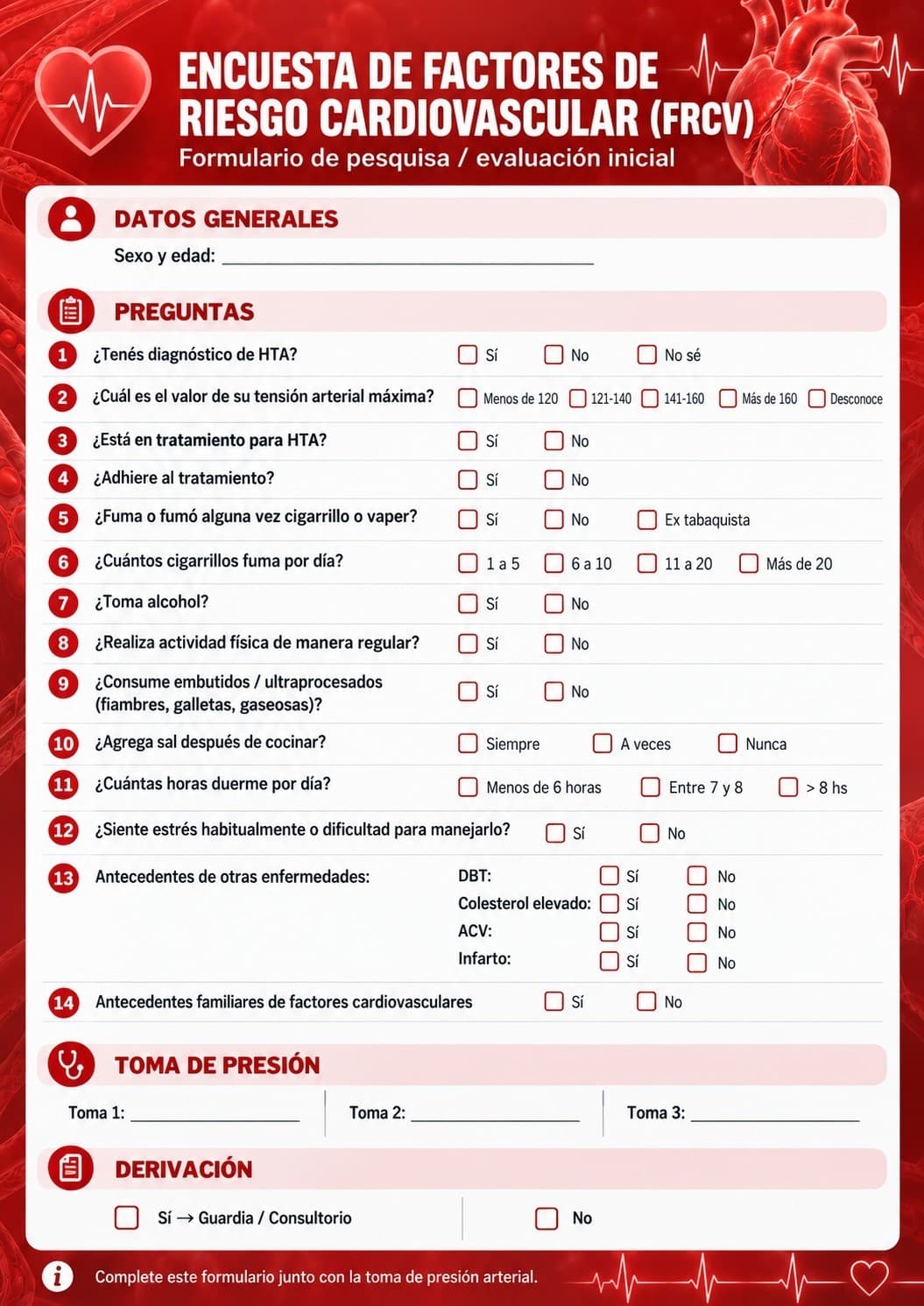 Encuesta de factores de riesgo cardiovascular